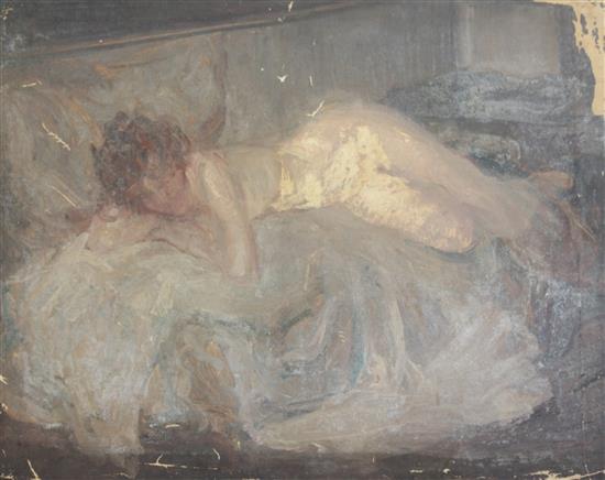 Albert de Belleroche (1864-1944) Head study of a woman, study of a reclining woman and study of a reclining nude 31 x 25in. and 28 x 36